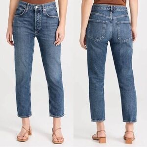 AGOLDE Riley Crop Straight Leg Button fly Jeans in Transfer Size 24 Luxury